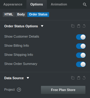 Order Status Options