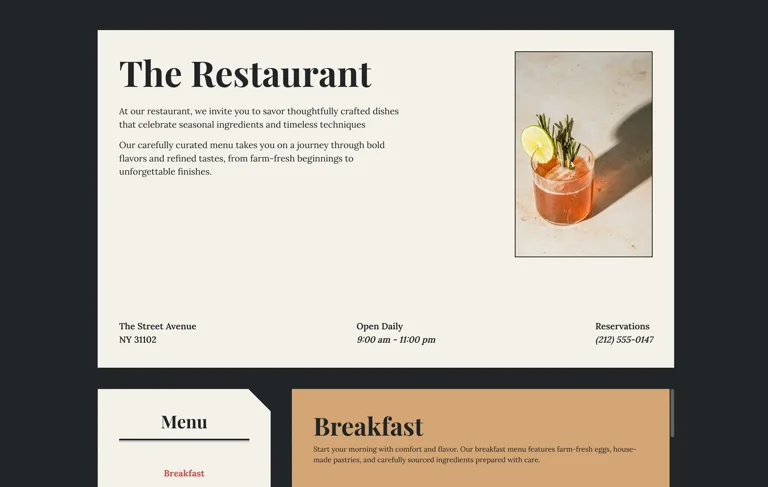 Restaurant Menu