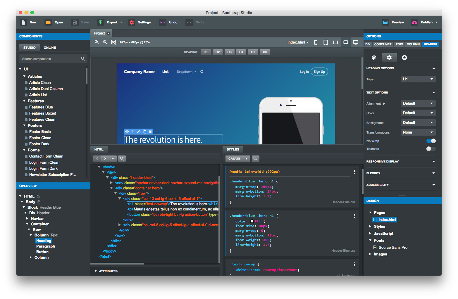 Download Bootstrap Studio - The Revolutionary Web Design Tool