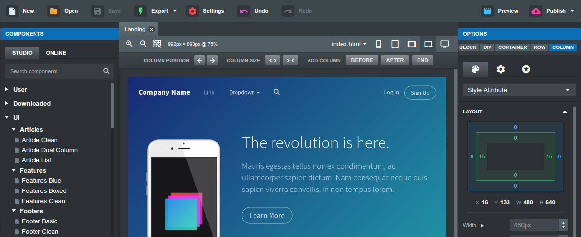 bootstrap studio templates download