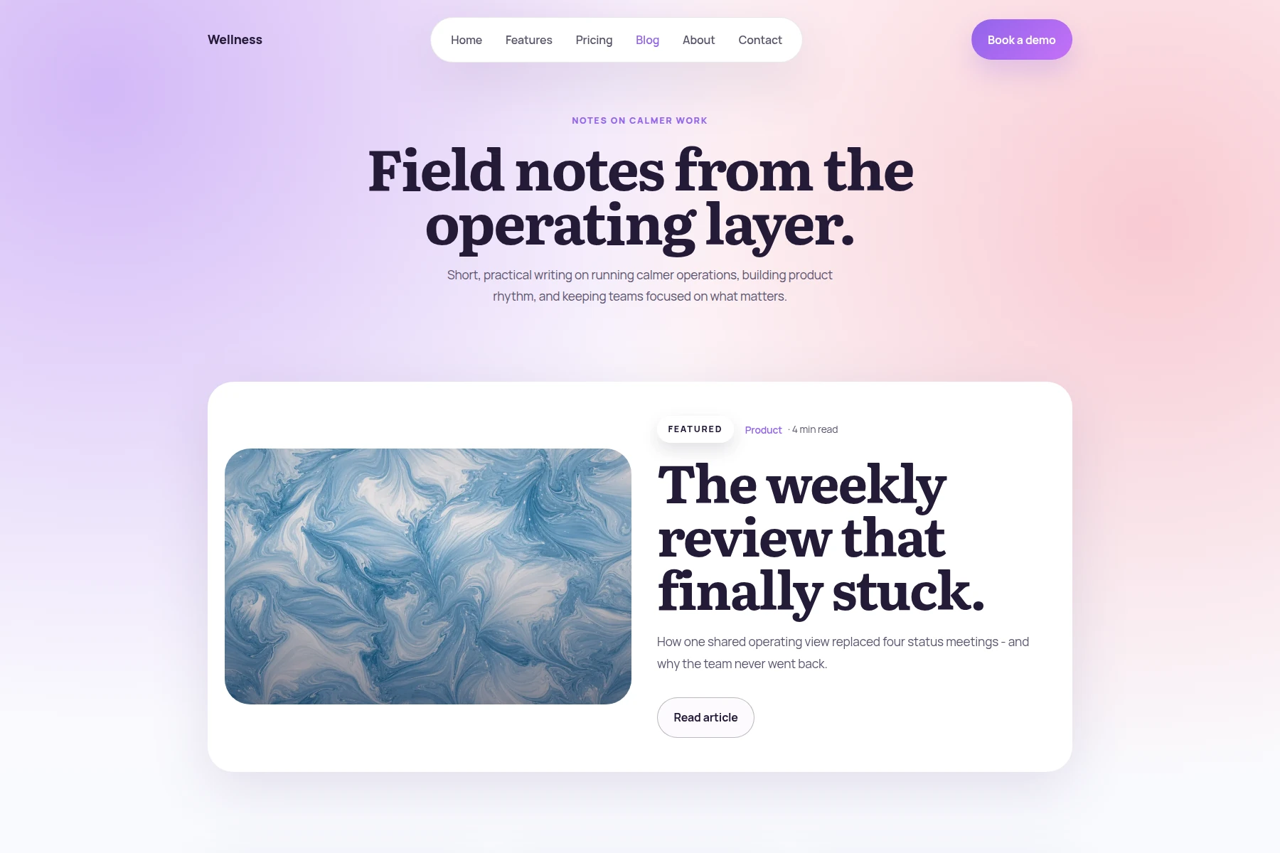 Wellness - Bootstrap Studio Template