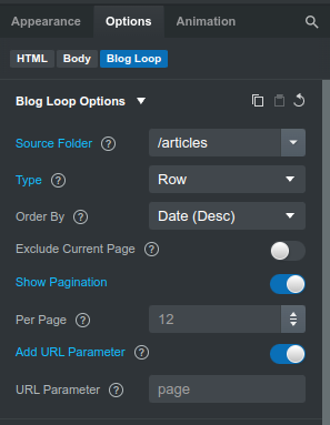 Blog Loop Options