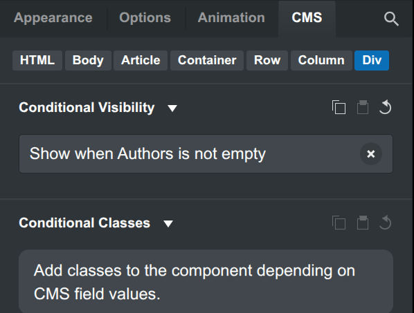 Conditional Visibility