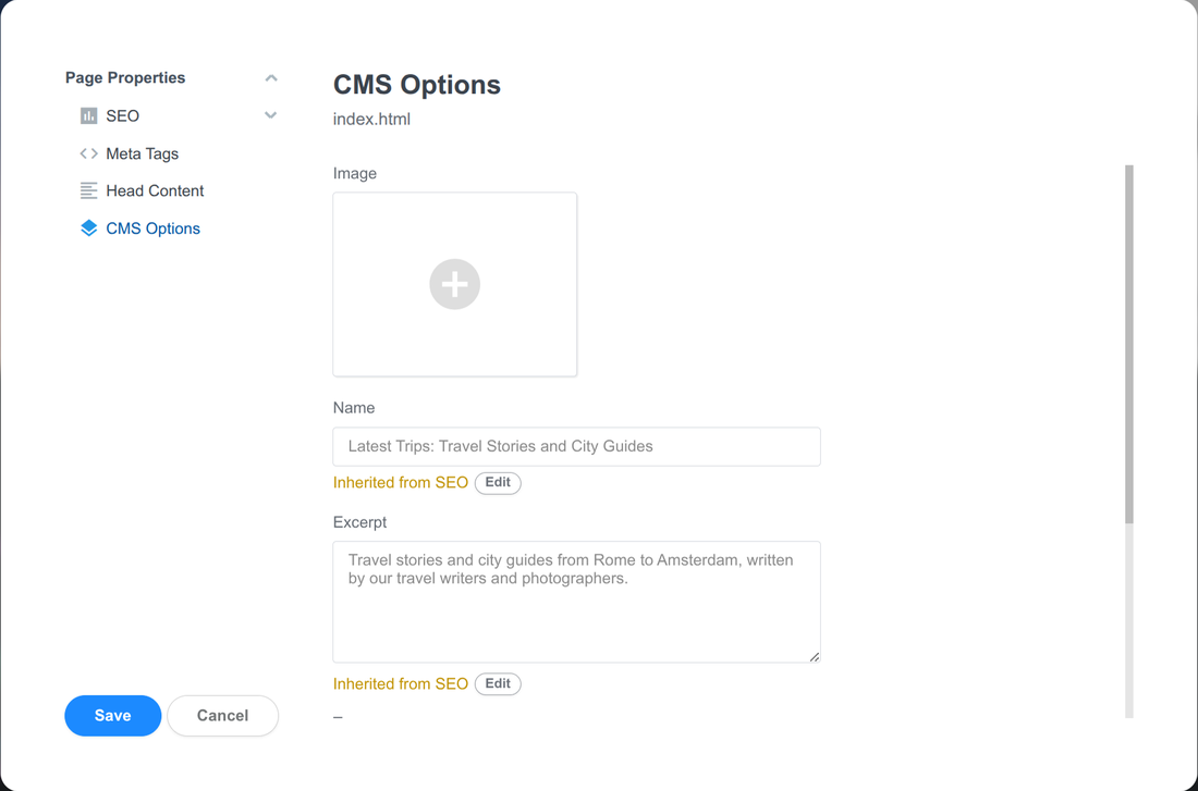 Page CMS Options