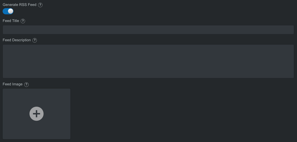 RSS Feed Settings