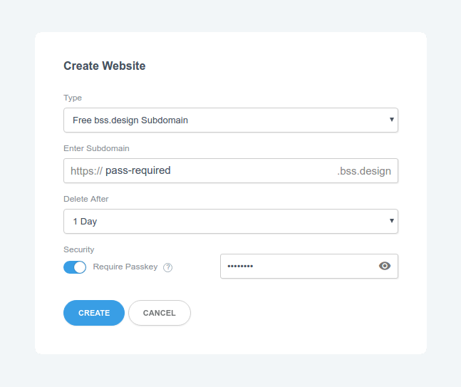 Create Website Password