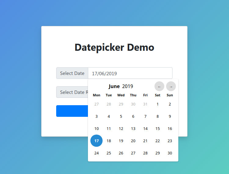 Date Picker Bootstrap Studio