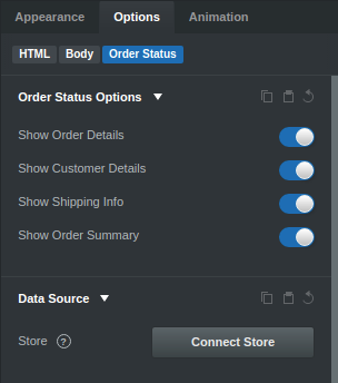 Order Status Options