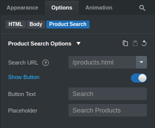 Product Search Options