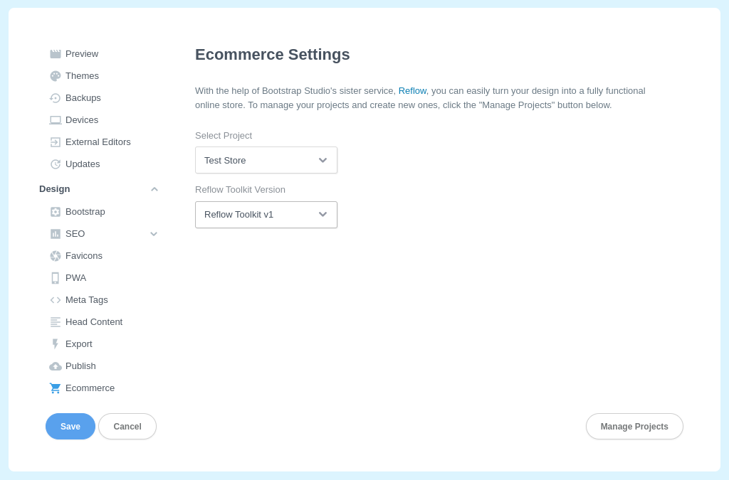 Ecommerce Store Dropdown