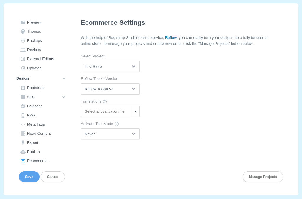 Ecommerce Store Dropdown