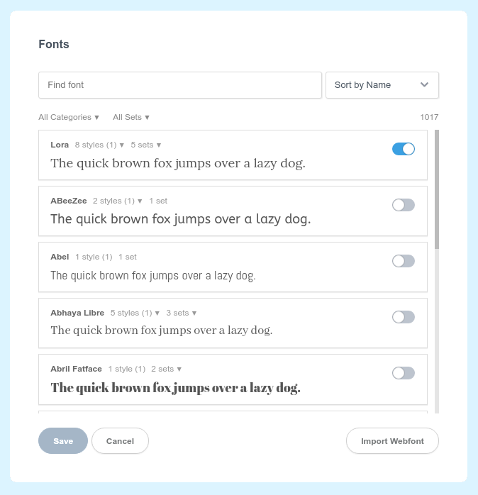 Google Fonts Browser