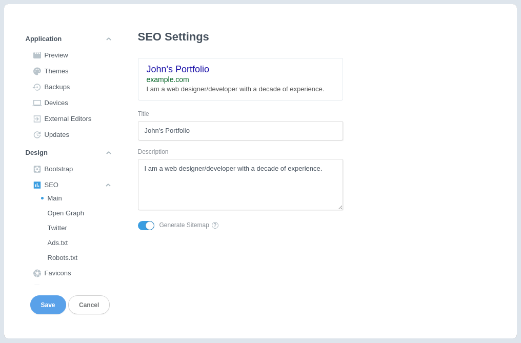 SEO Settings